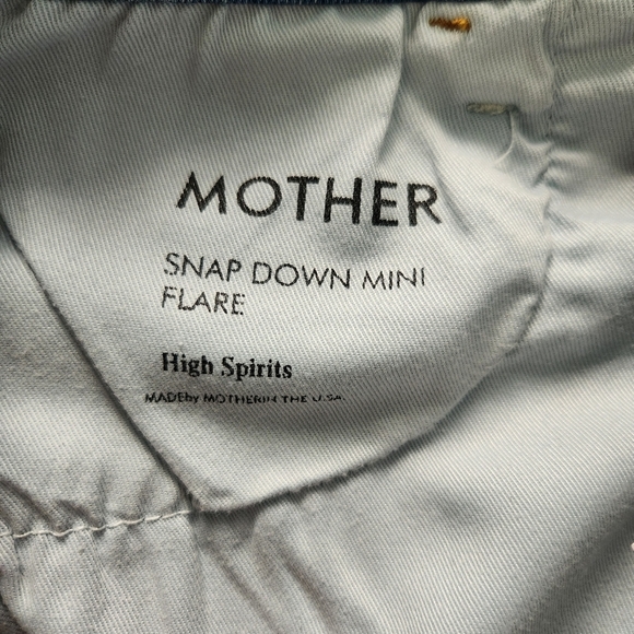 MOTHER Miranda Snap Down Mini Flare Skirt Denim Jean Size 27 - Picture 11 of 13